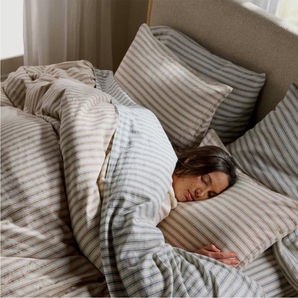 NWT Parachute Linen Striped Duvet Cover/Full/Queen - Picture 1 of 8